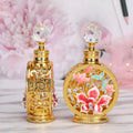 12ml Vintage Metal Glass Perfume Bottle Arab Style Essential Oils Stick Bottle Container Middle East Weeding Decoration Gift