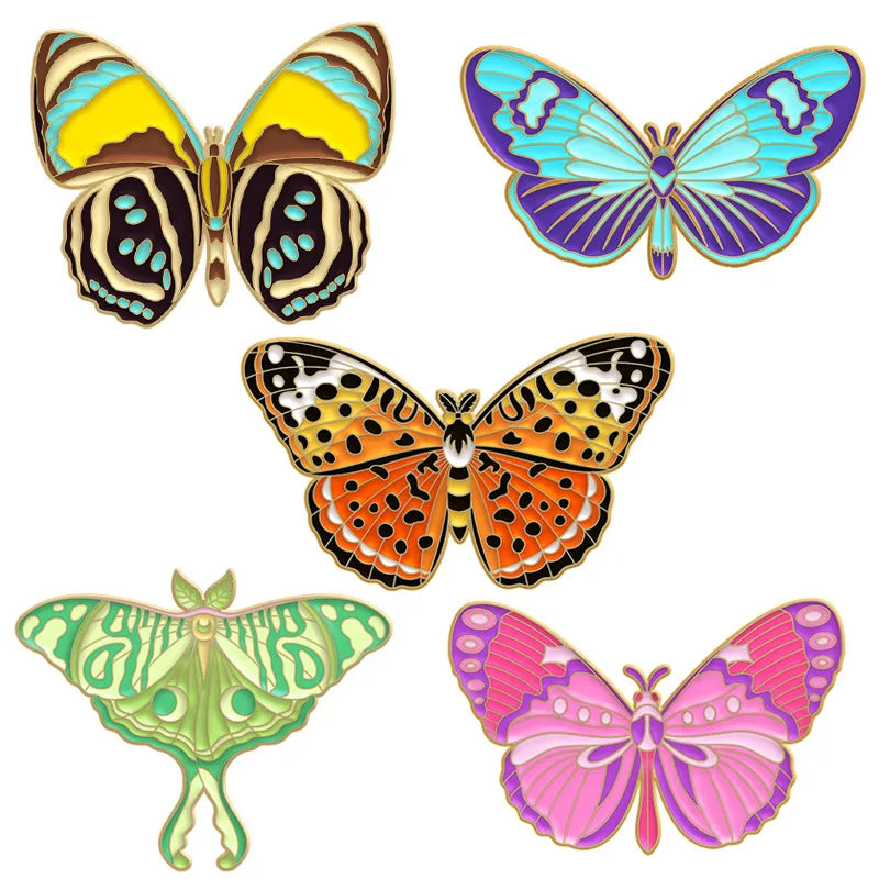 SC Jewelry Creative Rainbow Insect Brooches Multi Types Enamel Butterfly Brooch Pin for Women Girls