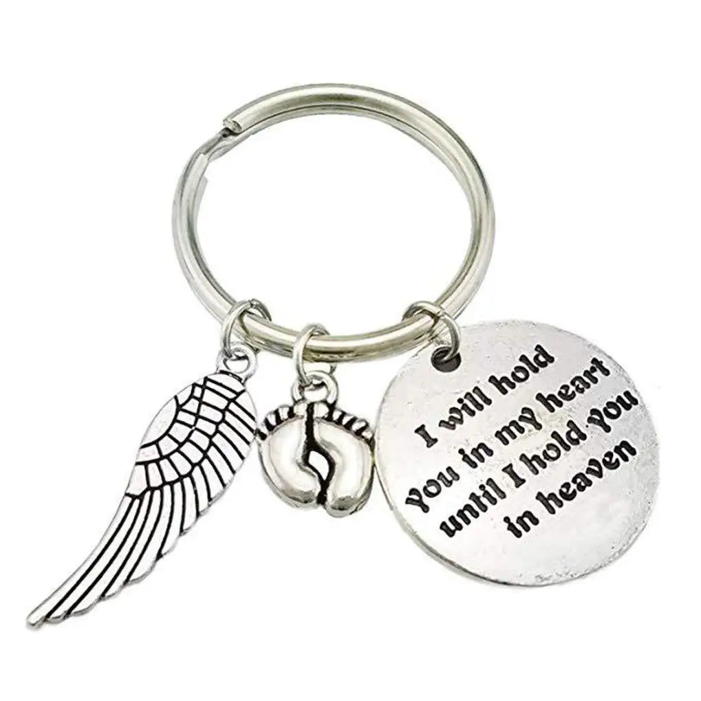 Expectant Mother Mom to Be Gift Charm Metal Bag Car Key Chain Holder New Born Baby Forever in My Heart Car Key Chain