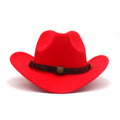 Fashion Women Men Vintage Solid Cowboy Hat Wool Felt Western Cowgirl Wide Brim Jazz Hats