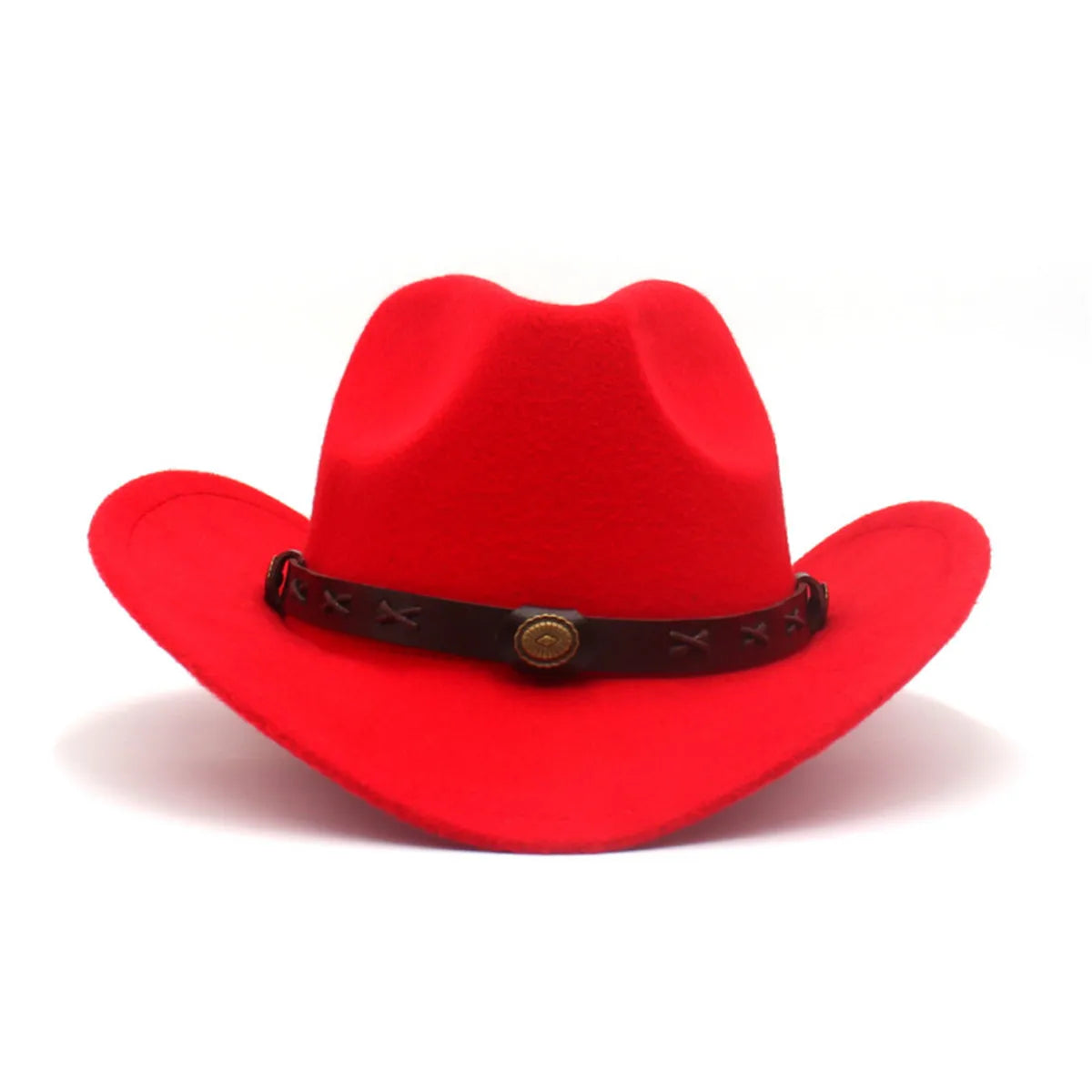 Fashion Women Men Vintage Solid Cowboy Hat Wool Felt Western Cowgirl Wide Brim Jazz Hats