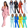 Elegant Classy Ladies Office Wear Clothes Irregular Sleeve Flare Pants Blazer 2 Two Piece Pant Suits Set for Women