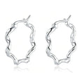 CAOSHI Trendy Jewelry Wave Twisted Hoop Earrings Girls Lady Dainty Zircon Silver Beautiful Fashion Earrings Women