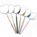 1pcs Heart Shape Eyelash Mirror Magnifying Long Handle Mirror for Checking False Eyelashes Extension Supplies Beauty Makeup Tool