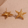 StarFish Stud Earrings for Women Gold Plated Earrings Wholesale Bulk Stainless Steel Jewelry