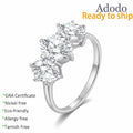 VVS1 GRA Certificate Oval Moissanite Three Stone Rings High-end 925 Sterling Silver Jewelry for Ladies