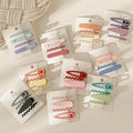 Color Matching 4pcs Set Hair Accessories for Girls Solid Color Metal Hair Clip Sweet Hairpin Duckbill Grips for Hair Decoration