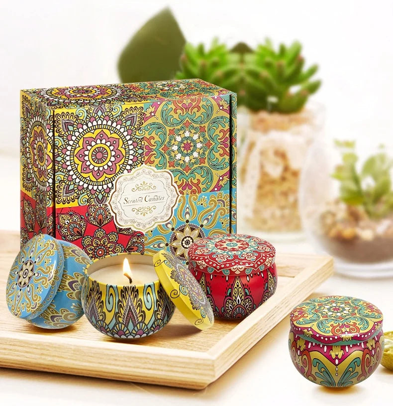 Luxury Set Soy Wax Scented Candle Valentine's Day Gifts Essential Oil Smokeless Aromatherapy Candle