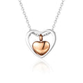 316L Stainless Steel Rose Gold Plated Double Loving Heart Memorial Cremation Urn Jewelry for Ashes