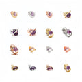 Trendy Gold Plated Amethyst Zircon Stud Earrings Hypoallergenic Pierced Jewelry for Party or Gift
