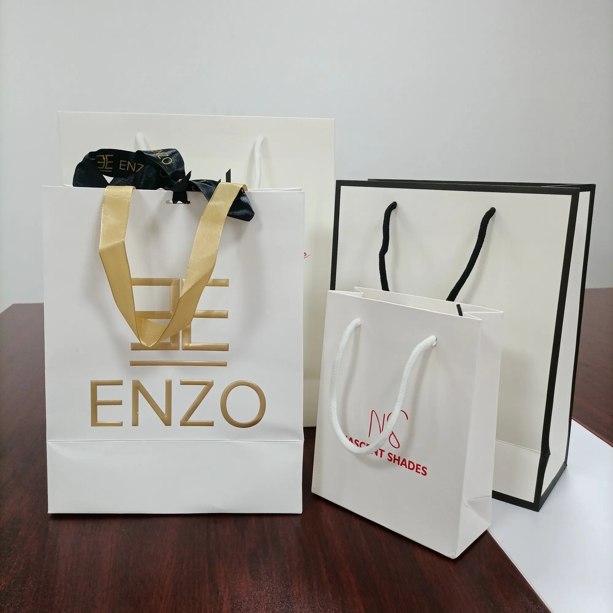 Luxury Custom Pink Matte Kraft Paper Gift Bag with Ribbon Handles Your Own Logo Shopping Packaging for Clothes in Boutique Style