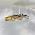 Nabest PVD Plated Waterproof Full Rhinestone Shiny Ring Jewelry Women Minimalist Stainless Steel Joint Ring