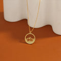 Beautiful 18K Gold Plated Hollow Scenery Pendant Stainless Steel Mountain Necklace for Women