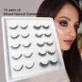 10 Pairs Black Soft Very Light Synthetic Silk Lashes Natural Eyelashes Thick Lashes Volume  Eyelash Extension