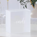Large 10x10x5.5 Inch Frosted Acrylic Wedding Card Box 3mm White Print Weddings Birthdays Memory Storage Wishing Well Money Box