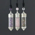 DIY custom Newest accessories Amethyst/rose quartz/Indian agate gravel bullet-shaped wishing bottle spirit pendulum drifting bottle pendant