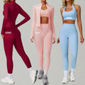 Custom Logo 3 Pcs Suit Sports Clothes Women's Athletics Fitness Yoga Wear Workout Clothing Yoga Sets for Woman Gym Fitness Sets