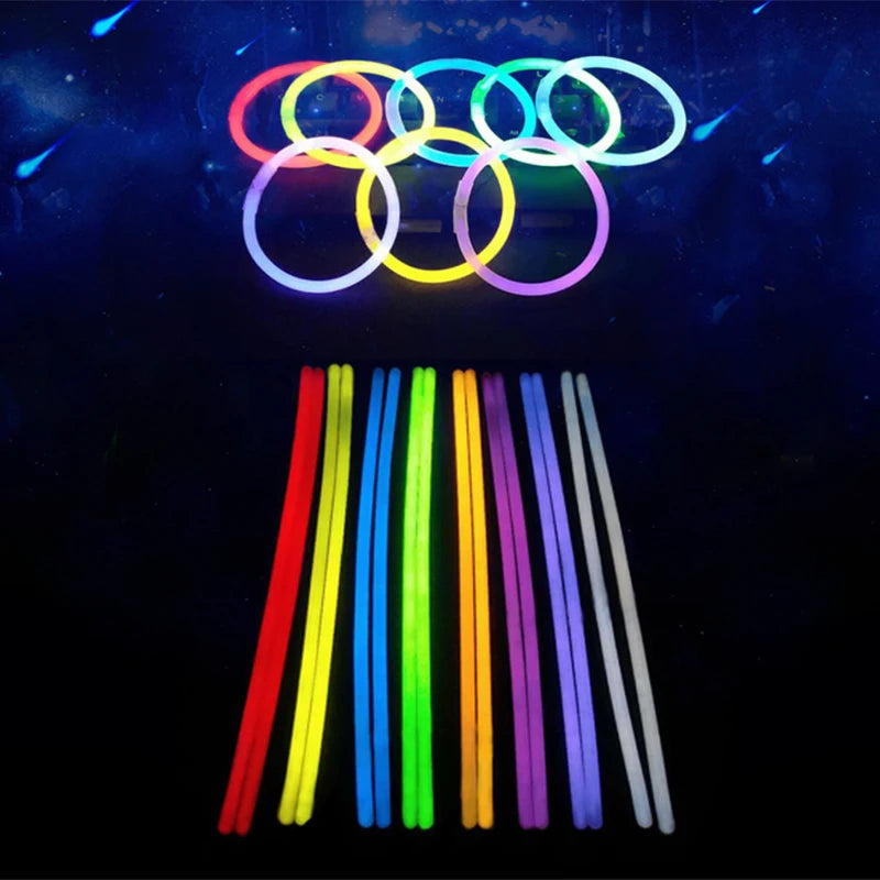 Factory Direct 50pcs Each Wrap 200*5mm 6-Hour Safe Glow Stick Party Toys Necklaces Eyeglasses & Bracelets for Back to School