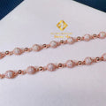 Customized 8mm Iced Out Hip Hop Chain Jewelry 925 Sterling Silver Rose Gold Plated Vvs Moissanite Ball Bead Chain Cuban Necklace