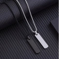 Men's Minimalist Stainless Steel Pendant Geometric Rectangular Necklace N2010172