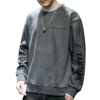 Fitspi Men's Casual Hoodie Pullover Wholesale Spring Fashion Printed Round Neck Loose