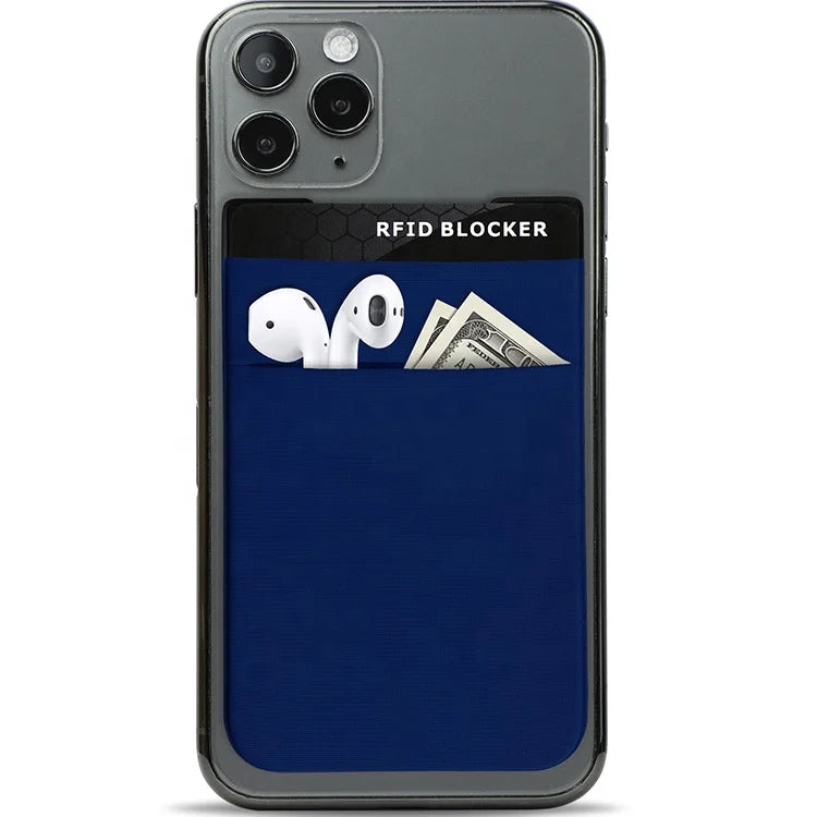 Universal Phone Card Holder Stretchy Smartphone Case Id Holder Sleeve Self Adhesive Stick on Wallet for Phone