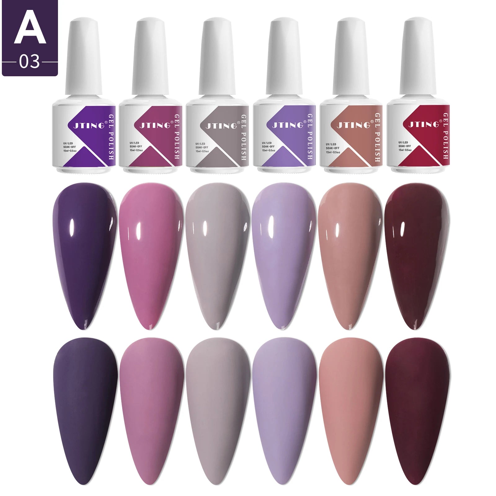 JTING Free Sample Design Nails Supplies Salon 6 Colors Gel Nail Polish Set  Private Label OEM Gel Polishes Uv Gel Professional
