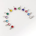 Multi Color Birthstone Pendant Charm Silver Plated 12 Month Birthstone DIY 8mm Stainless Steel Pendant for Jewelry Making