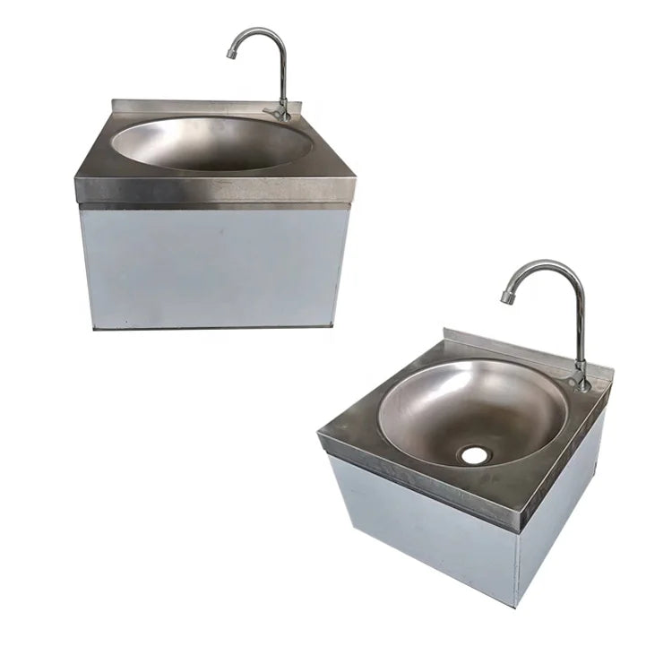 304 201 Stainless Steel Commercial Kitchen Wall Mounted Hands Free Sinks Hand Wash Sink Basin for Bathroom Hospital