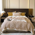 Solid Color High-weight Thick Blanket&bed Quilt Cover  in Jacquard Coral Velvet Double Side