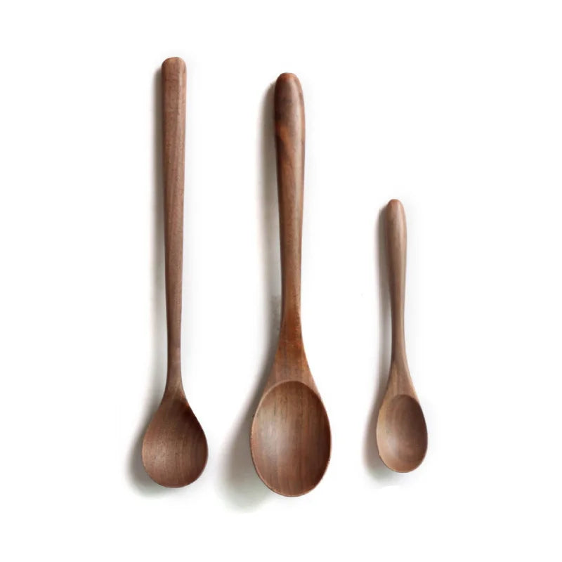 Black Walnut Tableware Spoon Creative Wood Honey Coffee Desserts Spoons
