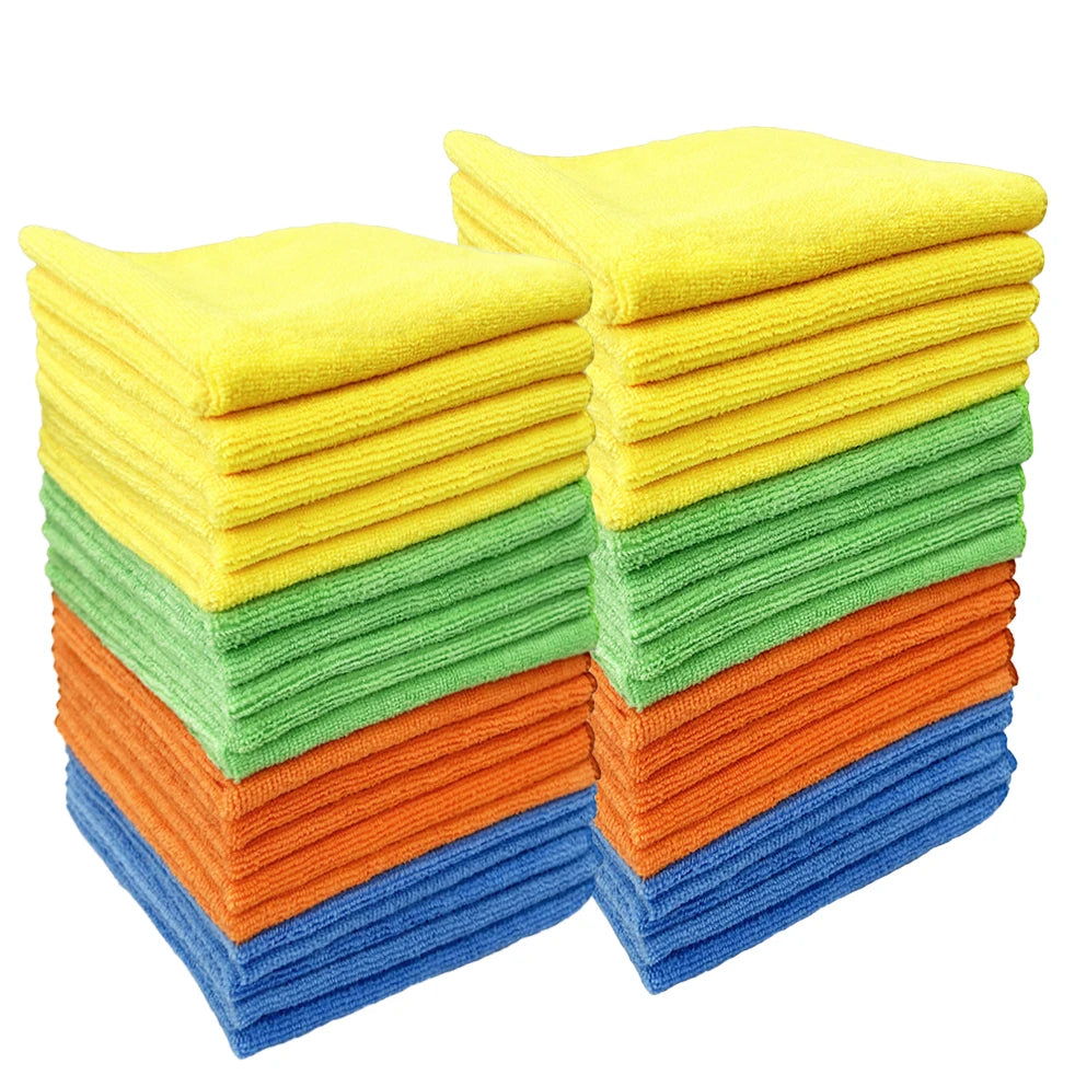40x40cm Microfiber Dish Rags Glass Vehicle Polishing Cloth Polyamide Towel for Car Care Kitchen Use Cleaning Cloths for Car Wash