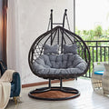 Luxury Homey Modern Outdoor Swing Chair with Rattan and Aluminum Frame for Courtyard and Patio