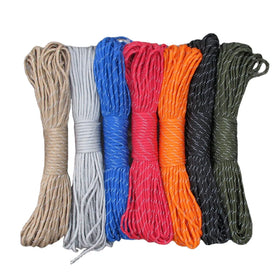 31M Paracord 550 Reflective Paracord Parachute Cord Lanyard Rope Mil Spec Type III 9 Strand Climbing Camping Survival Paracord