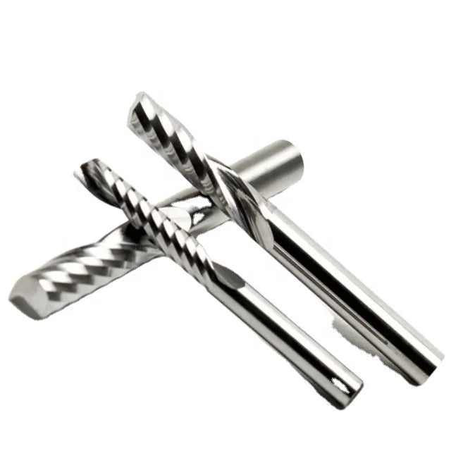 10pcs CNC End Mills Milling Cutter 8/10/12mm Shank One Flute Spiral Router Bits Carbide for Cutting Length 70mm Aluminum Wood