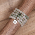 Wholesale 108 Beads 8mm Buddha Lotus Charm Gemstone Necklace for Women Men