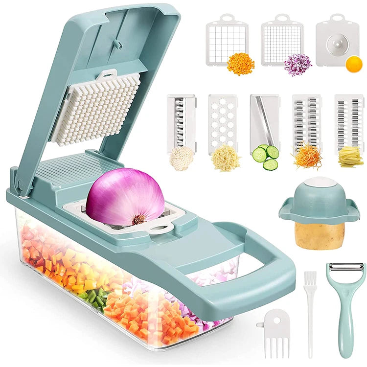 15 in 1 Hand Multifunction Fruit & Vegetable Tools Kitchen Vegetable Grater Cutter Slicer Hand Held Vegetable Chopper