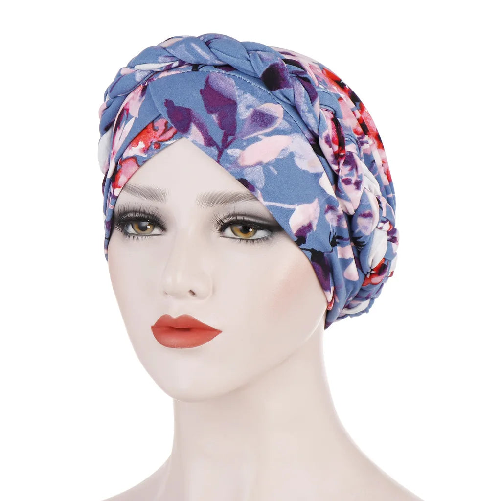 Hot Selling Printed Women Hijab Winter Tube Turban Muslim Headscarf Hats