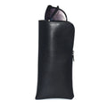Stock Black PU Leather Zipper Glasses Case Zipper Sunglasses Leather Pouch