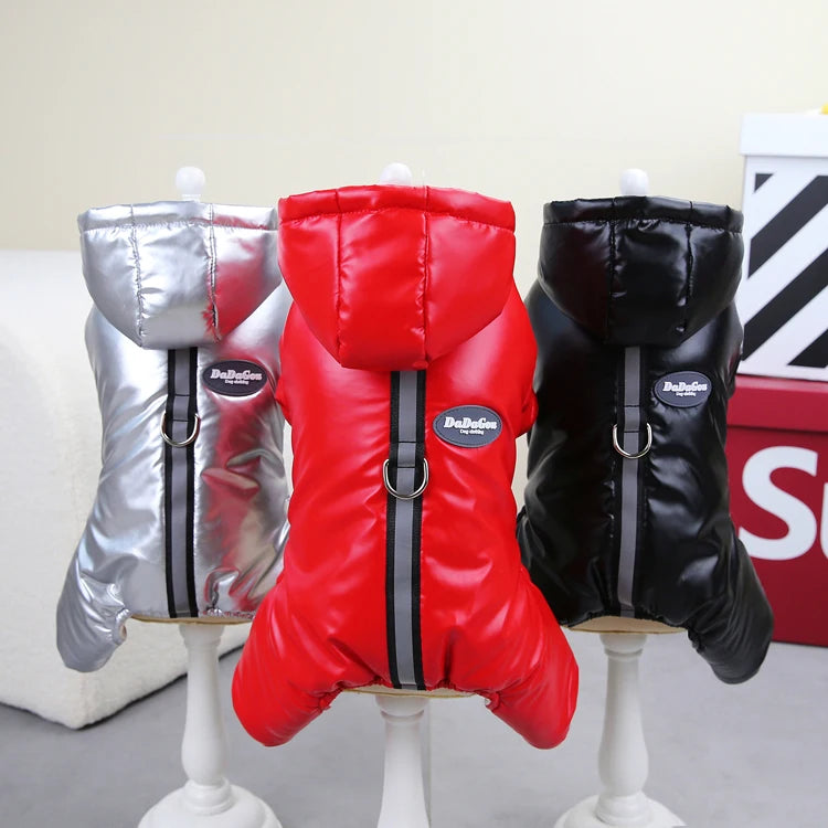 2025 Autumn Winter Pet Clothes Four Legged Dog Coat Thicken Cotton Padded Warm Outfit Three Colors Custom OEM Factory Wholesale