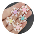 Mixed Colors 100Pieces Flat Back Resin Cabochon Miniature Xmas Snowflake DIY Flat Back Decorative Craft Scrapbooking Charm
