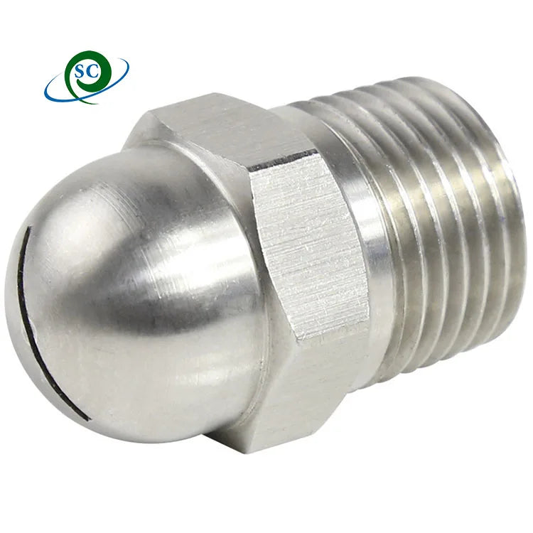 K1 Air Absorption Flat Fan Pattern Fountain Water Gas Jet SS303 Nozzle for Washing