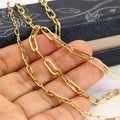 BCL1229 Hot Sale Silver 18K Gold Plated Rectangle Oval Linear Link Paper Clip Chains for Jewelry Necklace Making