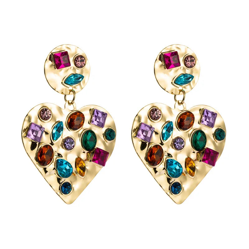 Yiwu Jewelry Earrings Rhinestone Hoop Earrings Classic Vintage Fashion Jewelry Stud Earrings