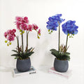 New Artificial Flower Orchids Bonsai Latest Customized Real Touch Potted Orchid Flowers Plant Set Flower Arrangement