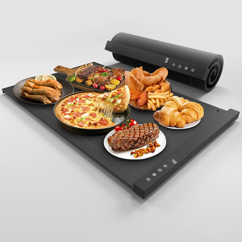 Adjustable Temperature Time Safely Heating Portable Silicone Food Warmer Heater Silicone Mat Electric Warming Tray for Kitchen
