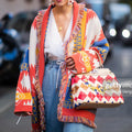 Winter Design Ready to Ship Fashion Women Logn Sleeves Oversized Tassel Wool Blend Vintage Jacquard Cardigan