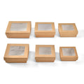 China Supplier Wholesale Fancy Embossed Recyclable Custom Size Window Patisserie Cookie Box Window Salad Box
