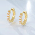 Trendy Gold & Rhodium Plated 925 Sterling Silver Pearl Huggie Hoop Earrings for Women-Gift Jewelry