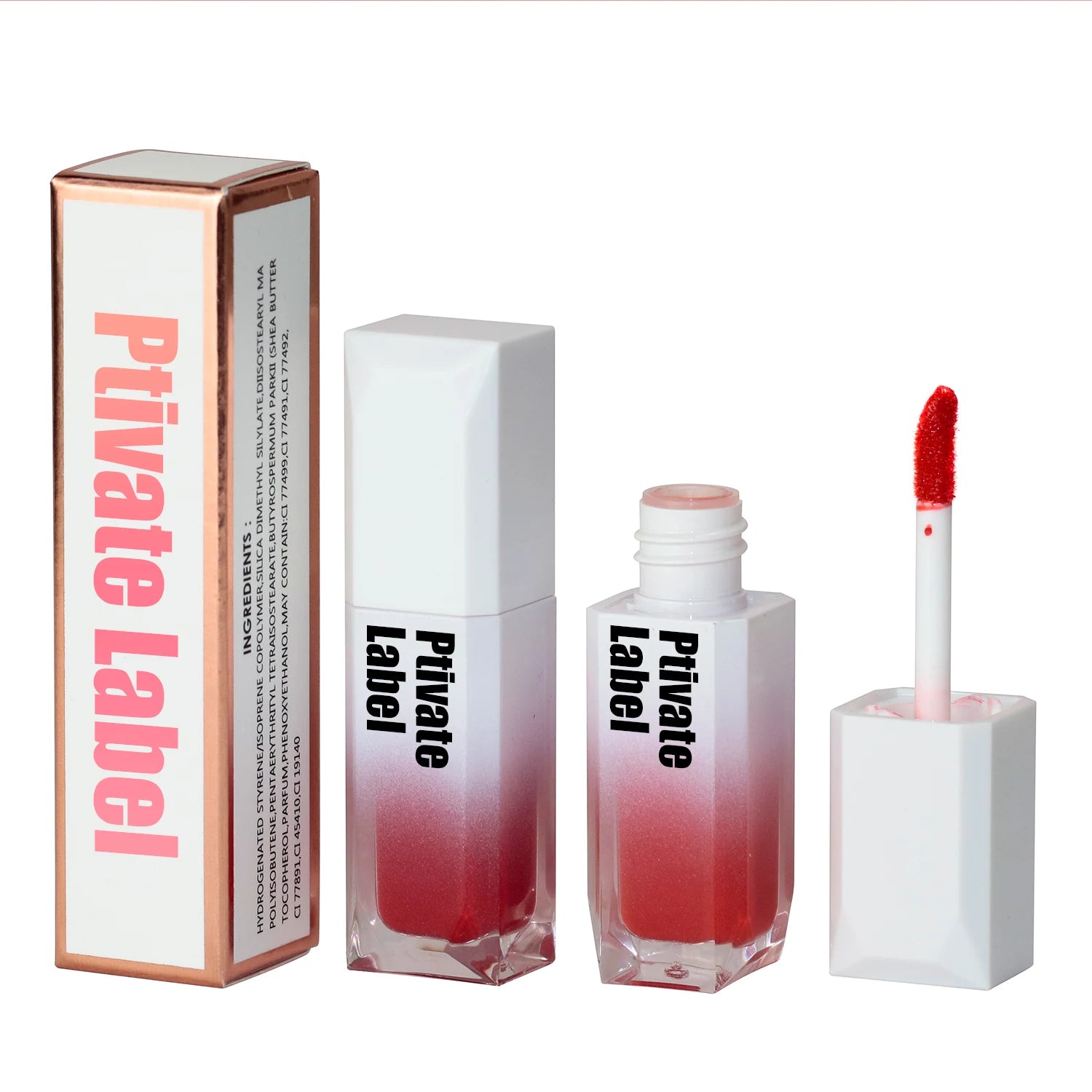 White Lipgloss Tube Private Label  Waterproof Empty Tubes Lip Gloss Vegan Long Lasting Lipgloss Containers